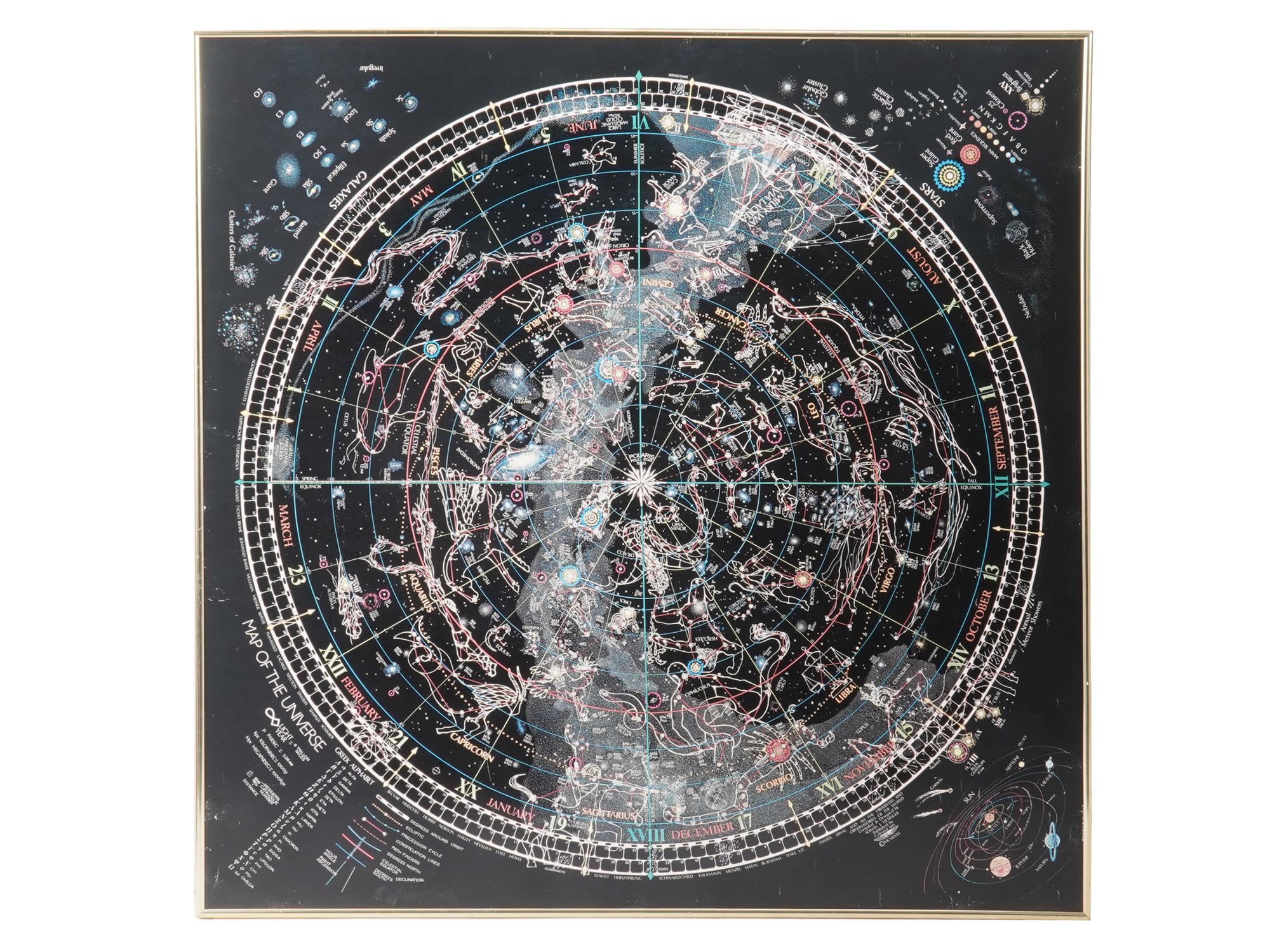 FRAMED CUSTOM SKY CHART PRINT MAP OF THE UNIVERSE PIC-0